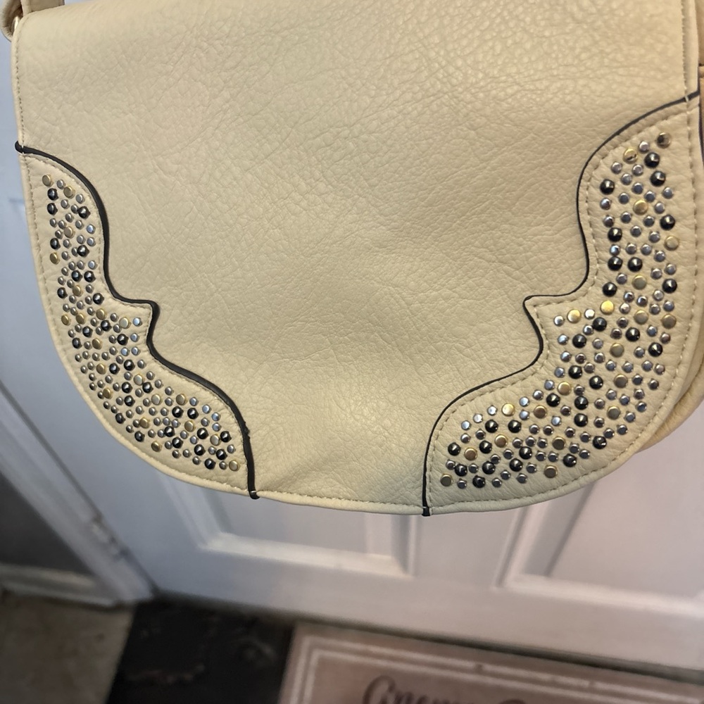 Jessica Simpson Cream Studded Crossbody Bag